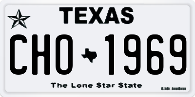 TX license plate CHO1969