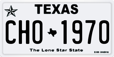 TX license plate CHO1970