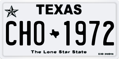 TX license plate CHO1972