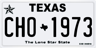 TX license plate CHO1973