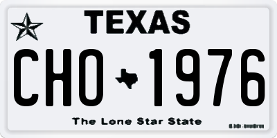 TX license plate CHO1976