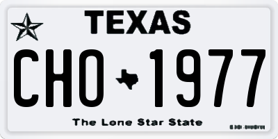 TX license plate CHO1977