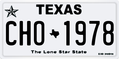 TX license plate CHO1978
