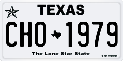 TX license plate CHO1979