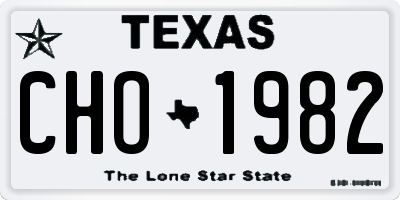 TX license plate CHO1982