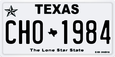 TX license plate CHO1984