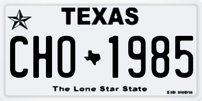 TX license plate CHO1985