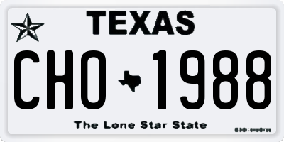 TX license plate CHO1988