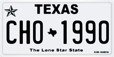 TX license plate CHO1990