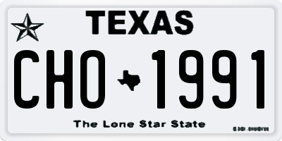 TX license plate CHO1991