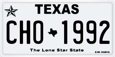 TX license plate CHO1992