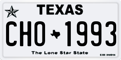 TX license plate CHO1993