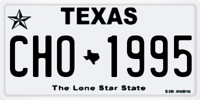 TX license plate CHO1995