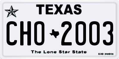 TX license plate CHO2003