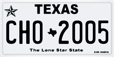 TX license plate CHO2005