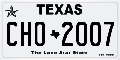 TX license plate CHO2007