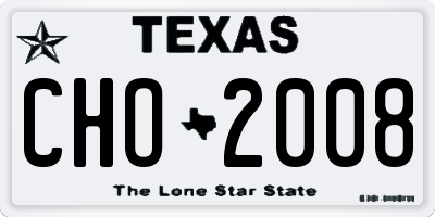 TX license plate CHO2008