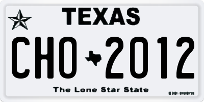 TX license plate CHO2012