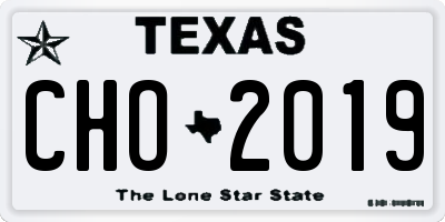 TX license plate CHO2019