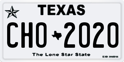 TX license plate CHO2020