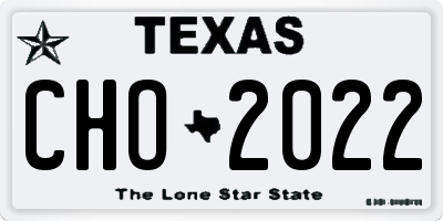 TX license plate CHO2022