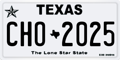 TX license plate CHO2025