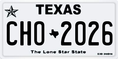 TX license plate CHO2026