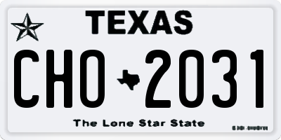 TX license plate CHO2031