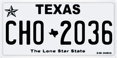 TX license plate CHO2036