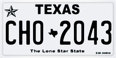 TX license plate CHO2043