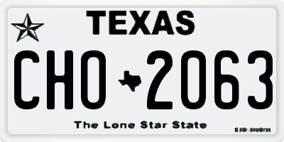 TX license plate CHO2063