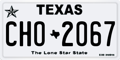 TX license plate CHO2067