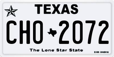 TX license plate CHO2072