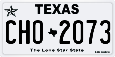TX license plate CHO2073