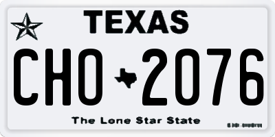 TX license plate CHO2076
