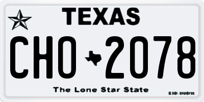 TX license plate CHO2078
