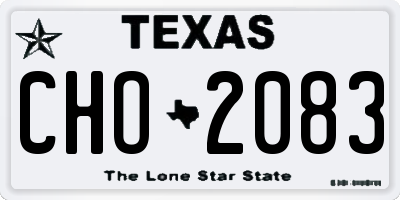 TX license plate CHO2083