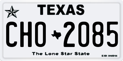 TX license plate CHO2085
