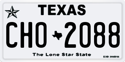 TX license plate CHO2088