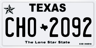 TX license plate CHO2092