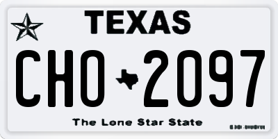 TX license plate CHO2097