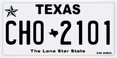 TX license plate CHO2101