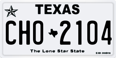 TX license plate CHO2104