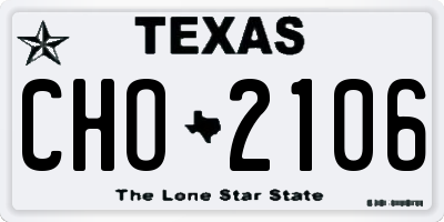 TX license plate CHO2106