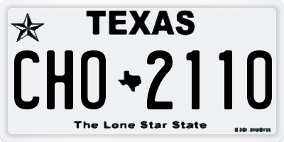 TX license plate CHO2110