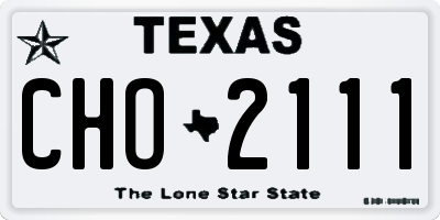 TX license plate CHO2111