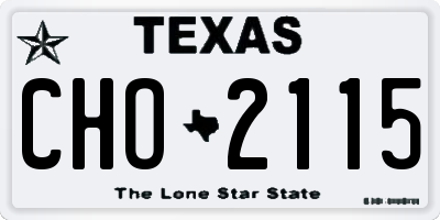 TX license plate CHO2115