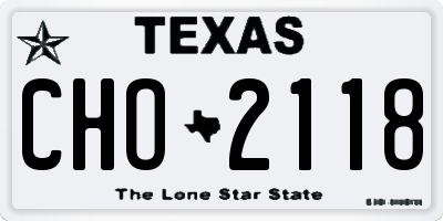 TX license plate CHO2118