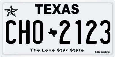 TX license plate CHO2123