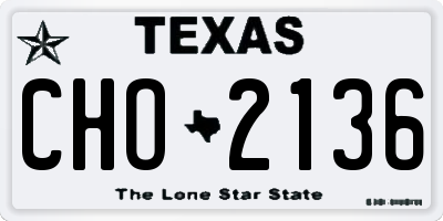 TX license plate CHO2136